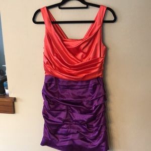 Express Orange and Purple Formal Dress!